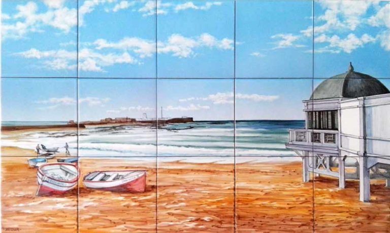 Azulejos sevillanos artesanos pintados a mano - Cerámicas Artesur - Paisajes - 2