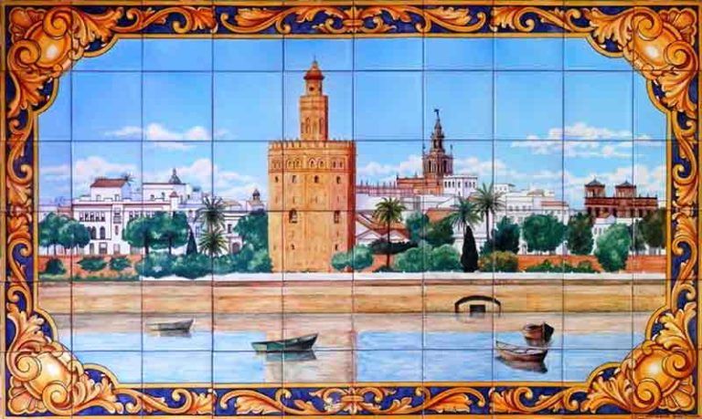 Azulejos sevillanos artesanos pintados a mano - Cerámicas Artesur - Paisajes - 5