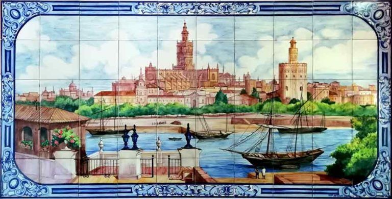 Azulejos sevillanos artesanos pintados a mano - Cerámicas Artesur - Paisajes - 6