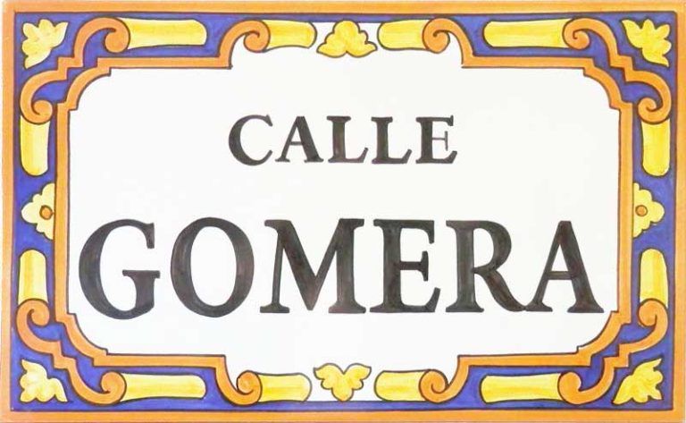 Azulejos sevillanos artesanos pintados a mano - Cerámicas Artesur - Rótulo -4