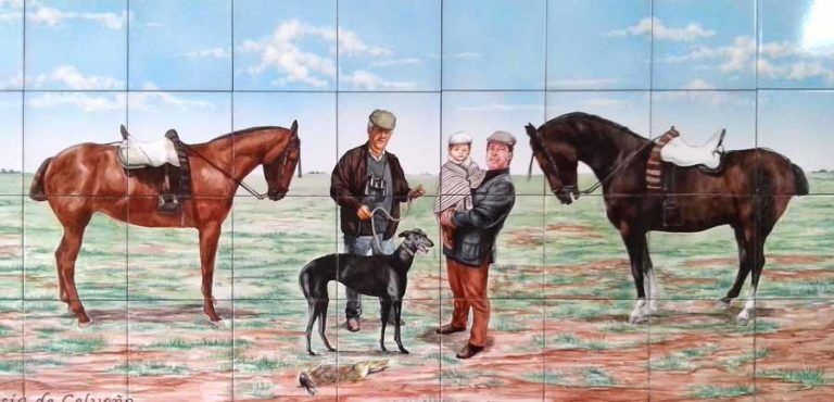 Azulejos sevillanos artesanos pintados a mano - Cerámicas Artesur - Caza