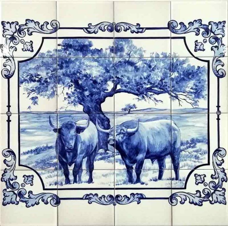 Azulejos sevillanos artesanos pintados a mano - Cerámicas Artesur - Toros