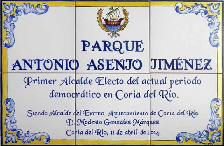 Azulejos sevillanos artesanos pintados a mano - Cerámicas Artesur - Parque en Coria del Río