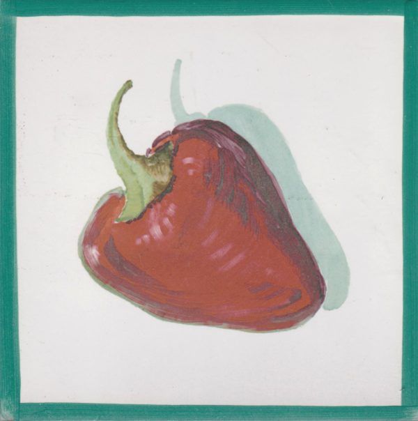 Azulejo económico de impresión calcográfica - azulejo con frutas y verduras - Cerámicas Artesur - Pimiento