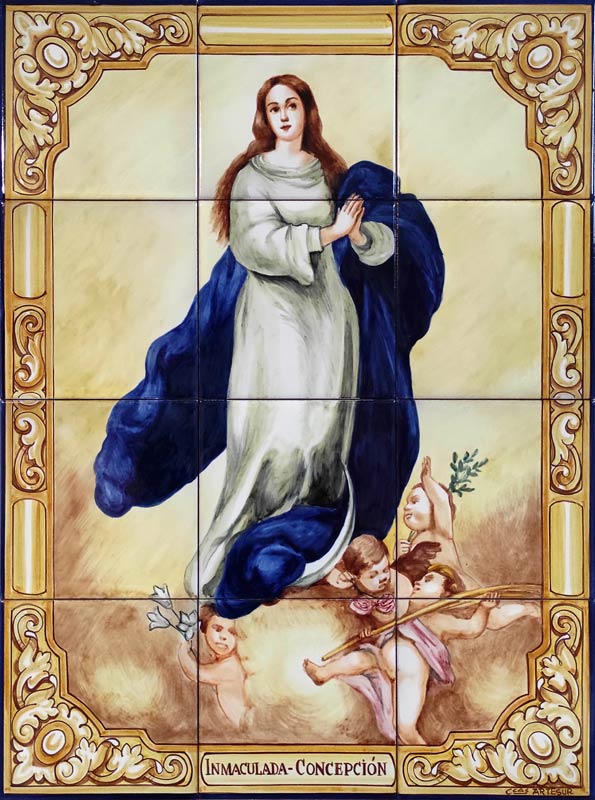 Categoría Virgenes. Azulejo pintado a mano. Cerámicas Artesur.