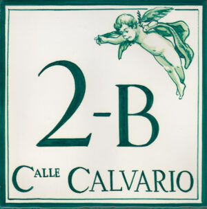 REF-054-V- Azulejo numero casa- Pintado a mano - Cerámicas Artesur