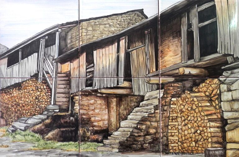 Casas tradicionales- Azulejo pintado a mano- Cerámicas Artesur- 81811