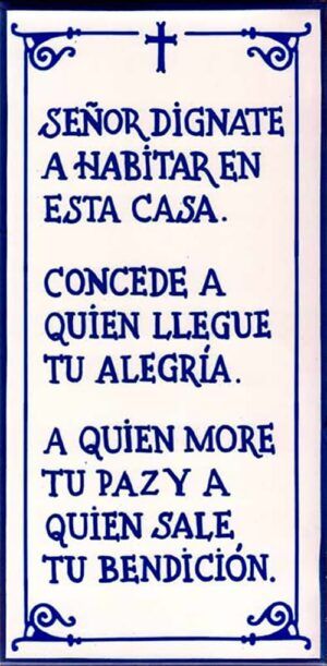 Azulejo con leyenda de bendición del hogar- Cerámicas Artesur 81862