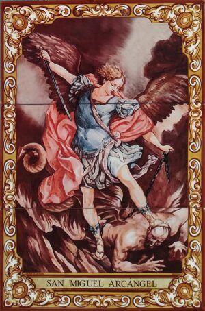 Azulejos decorativos calcográficos Azulejo San Miguel Arcángel- Cerámicas -Artesur - 82559