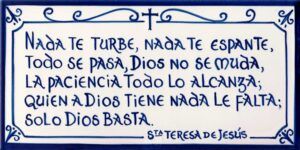 Azulejos con leyendas y conmemorativos Leyenda de Santa Teresa de Jesús- Azulejo pintado a mano- Cerámicas Artesur- 82836